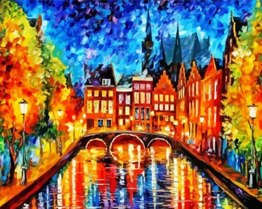 Aesthetic Amsterdam Autumn Art paint by number