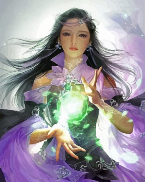 Asian Magical Woman Paint by number