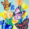 Beautiful Flowers With Butterflies Art paint by number