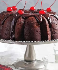 Black Cherry Chocolate Cake paint by number