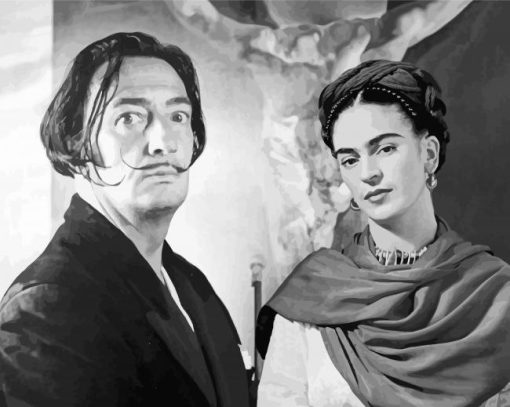 Black And White Frida Dali paint by number