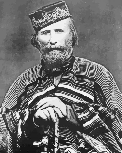 Black And White Giuseppe Garibaldi Paint by number