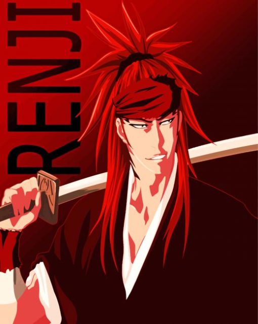 Bleach Renji Abarai paint by number