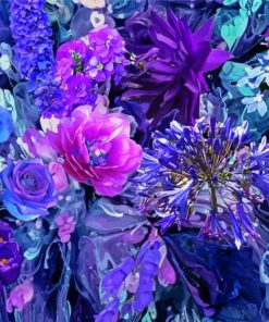 Blue Violet Blooming Flowers paint by number