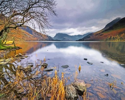 Buttermere Lake In England Paint by number