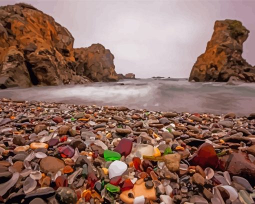 California Glass Beach Paint by number