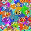 Colorful Funky Flowers Art paint by number