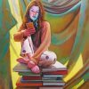 Girl And Books Jimmy Lawlor paint by number