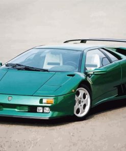 Green Lamborghini Diablo paint by number