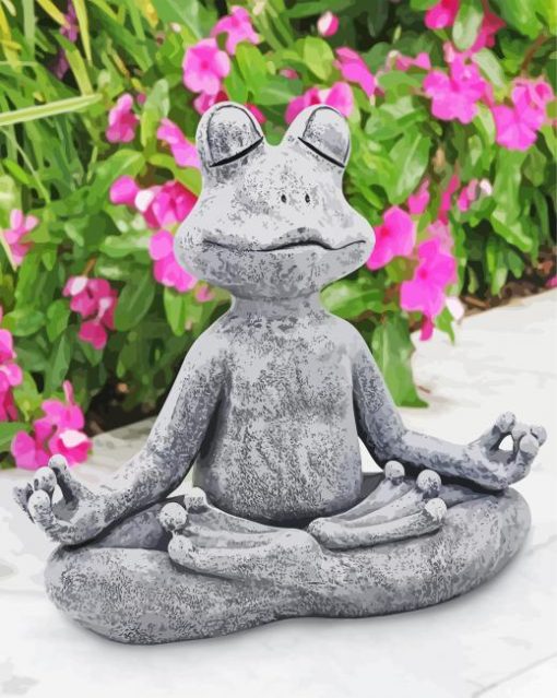 Grey Yoga Frog Paint by number