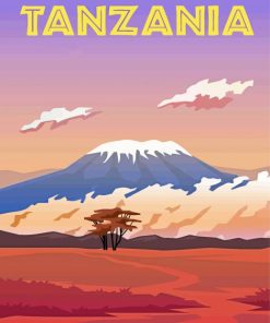 Kilimanjaro Mountains Of Africa Poster paint by number