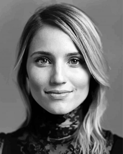 Monochrome Dianna Agron paint by number