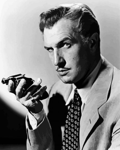 Monochrome Vincent Price paint by number