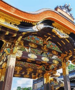 Nijo Castle Gate In Kyoto paint by number