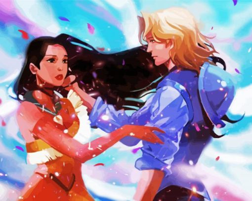 Pocahontas And Prince John Smith paint by number