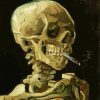 Van Gogh Head Of A Skeleton With A Burning Cigarette paint by number