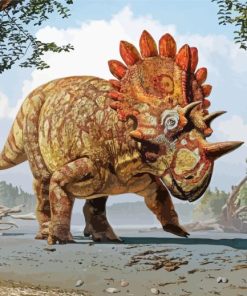 Triceratops Dinosaur Paint By Numbers