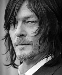 Black And White Norman Reedus Paint By Numbers