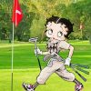 Betty Boop Playing Golf Paint By Numbers