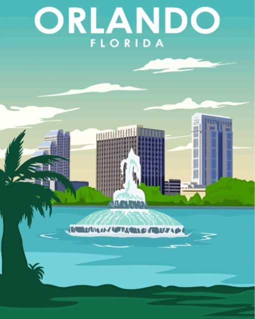 Orlando Florida Poster Paint By Number