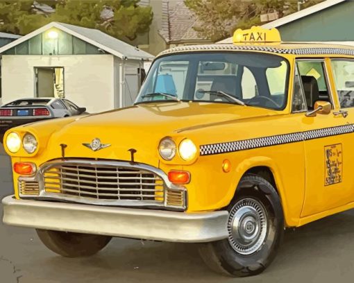 Taxi Checker Cab Paint By Number