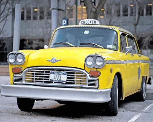 Checker Cab Taxi Paint By Number