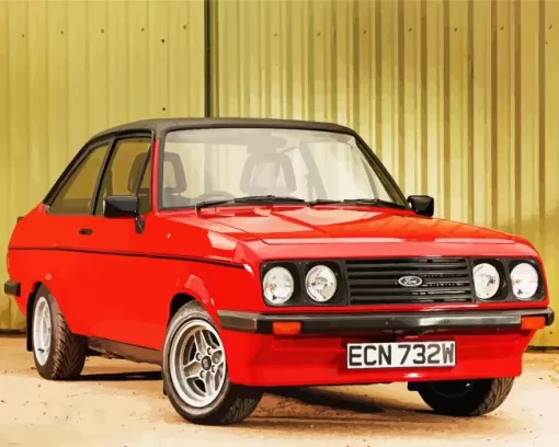 Red Mk Escort Paint By Numbers