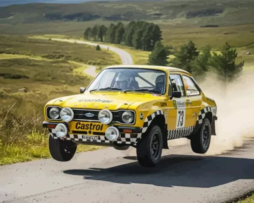 Yellow M2 Ford Escort Paint By Numbers