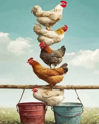Chicken Birds Paint By Numbers