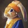 Rabbit With Pearl Earring Paint By Numbers