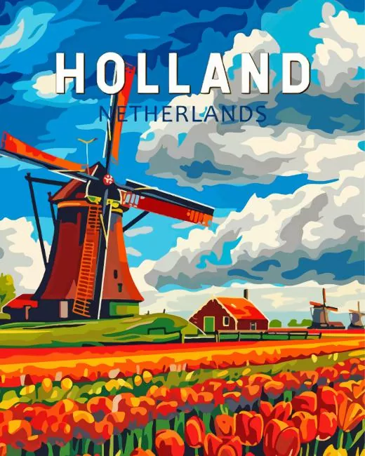 Holland Poster Paint By Numbers