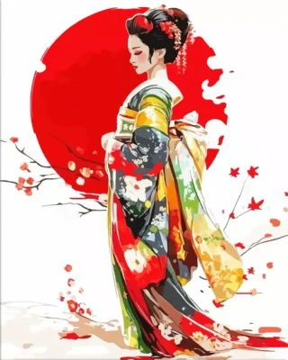 Japanese Geisha Paint By Numbers