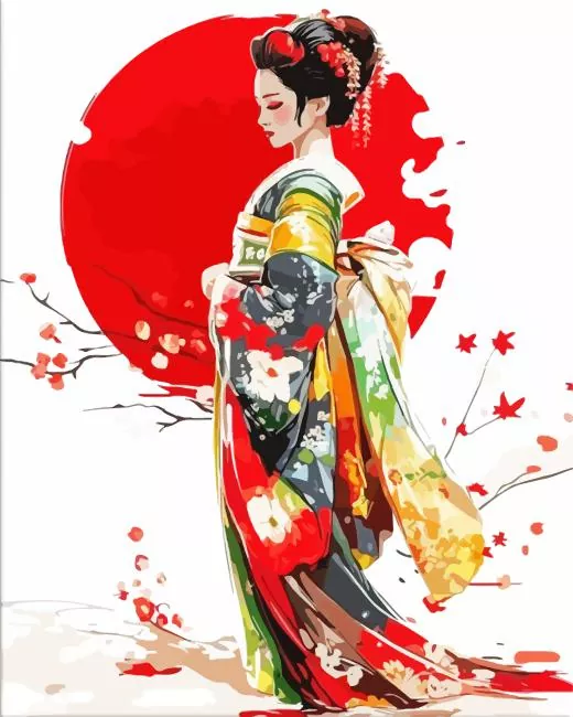 Japanese Geisha Paint By Numbers