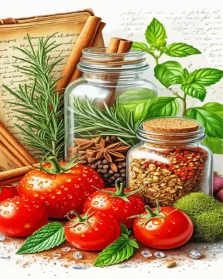 Kitchen Spices Paint By Numbers