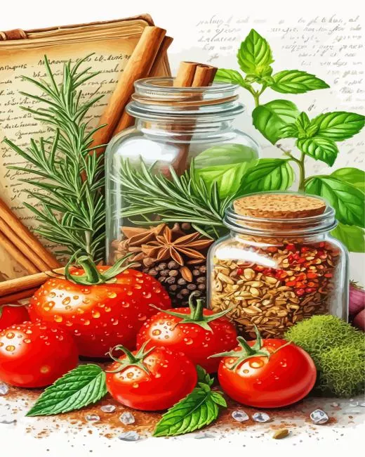 Kitchen Spices Paint By Numbers