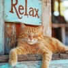 Relaxed Cat Paint By Numbers