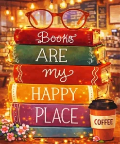 Books Are my Happy Place Paint By Numbers