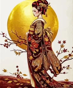 Geisha Lady Art Paint By Numbers