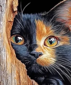 Golden Black Cat Paint By Numbers